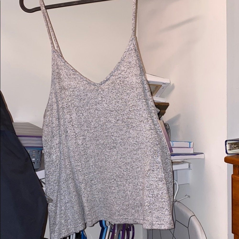 Soft gray flowy tank top